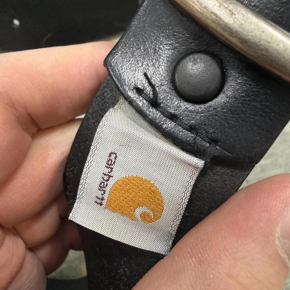 Carhartt Black Leather Belt Style 2201 size 48 Heavy Duty Work Jeans 1.5” Wide - Picture 4 of 6
